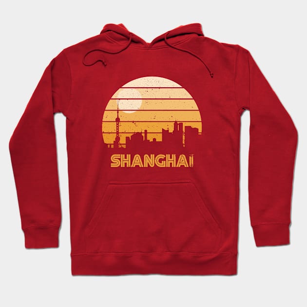 Retro Sunset Shanghai Hoodie by rojakdesigns